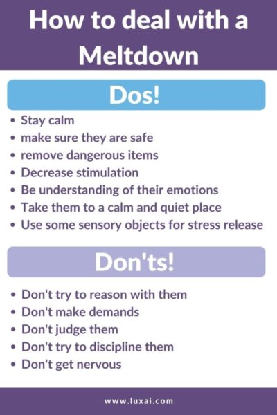 Dos and Don'ts how to deal with a meltdown