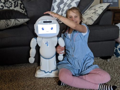 QTrobot is her friend, she loves him