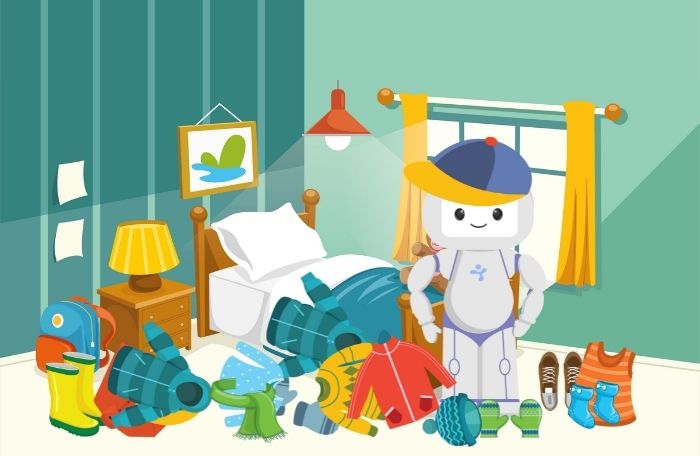 QTrobot all about clothing curriculum for children with autism