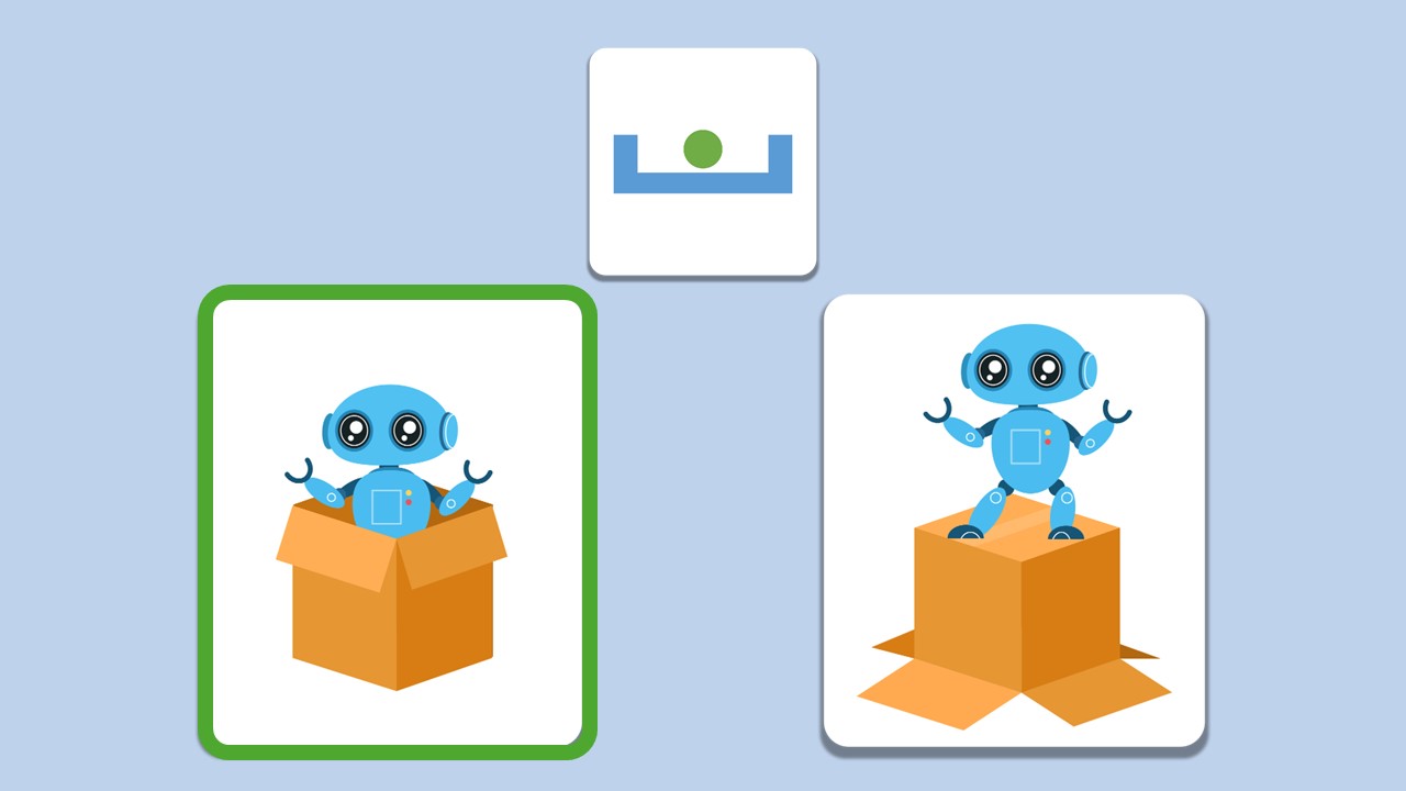 Step 2 _ If the child makes a mistake, robot repeats the question, and provides visual prompt, helping the child to find the correct answer. 