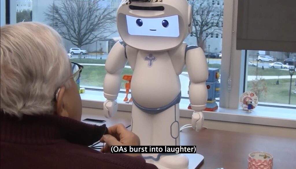Robot Conversation Agents Support Well-being for Older Adults
