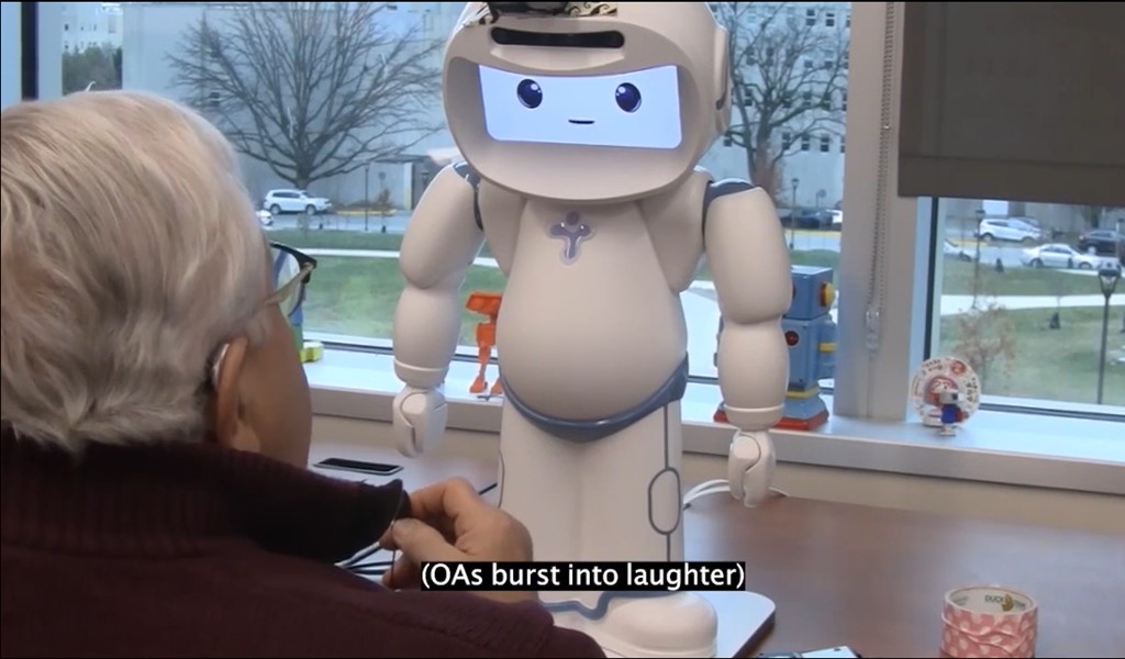 Robot Conversation Agents Support Well-being for Older Adults