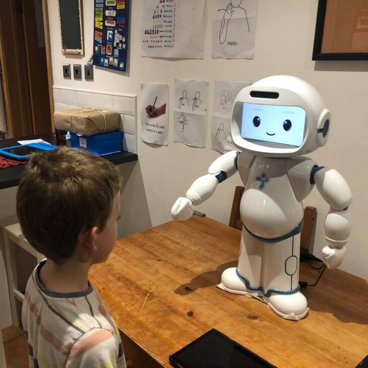 robot for autism providing home education for children teaching them language and communication