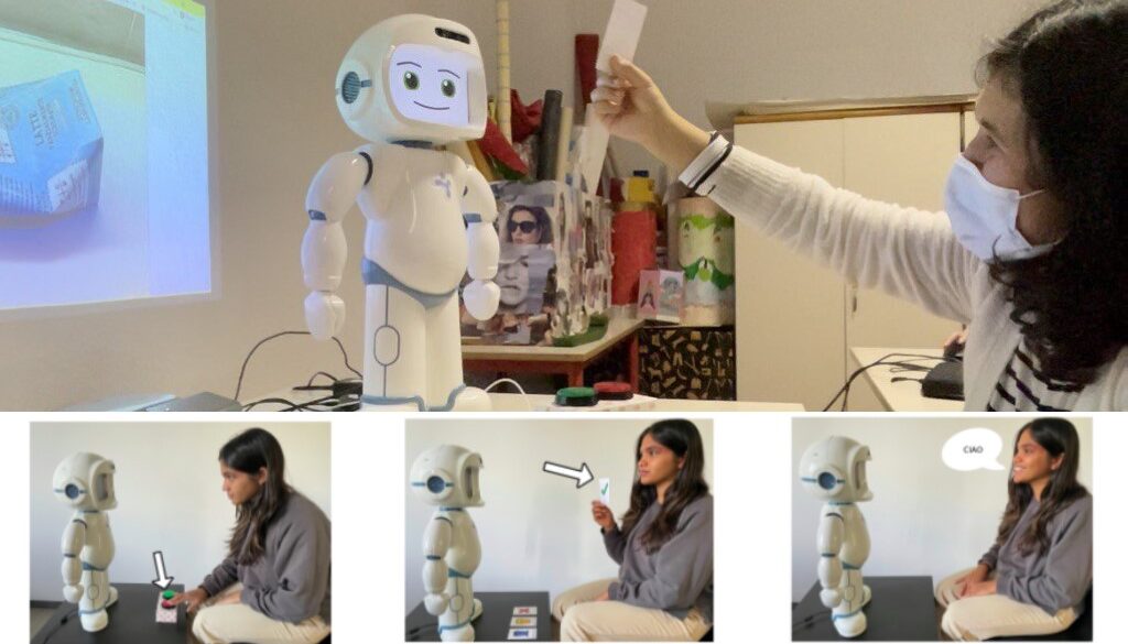Multi-modal Communication Interactions Between Socially Assistive Robot and People with Neurodevelopmental Disorders